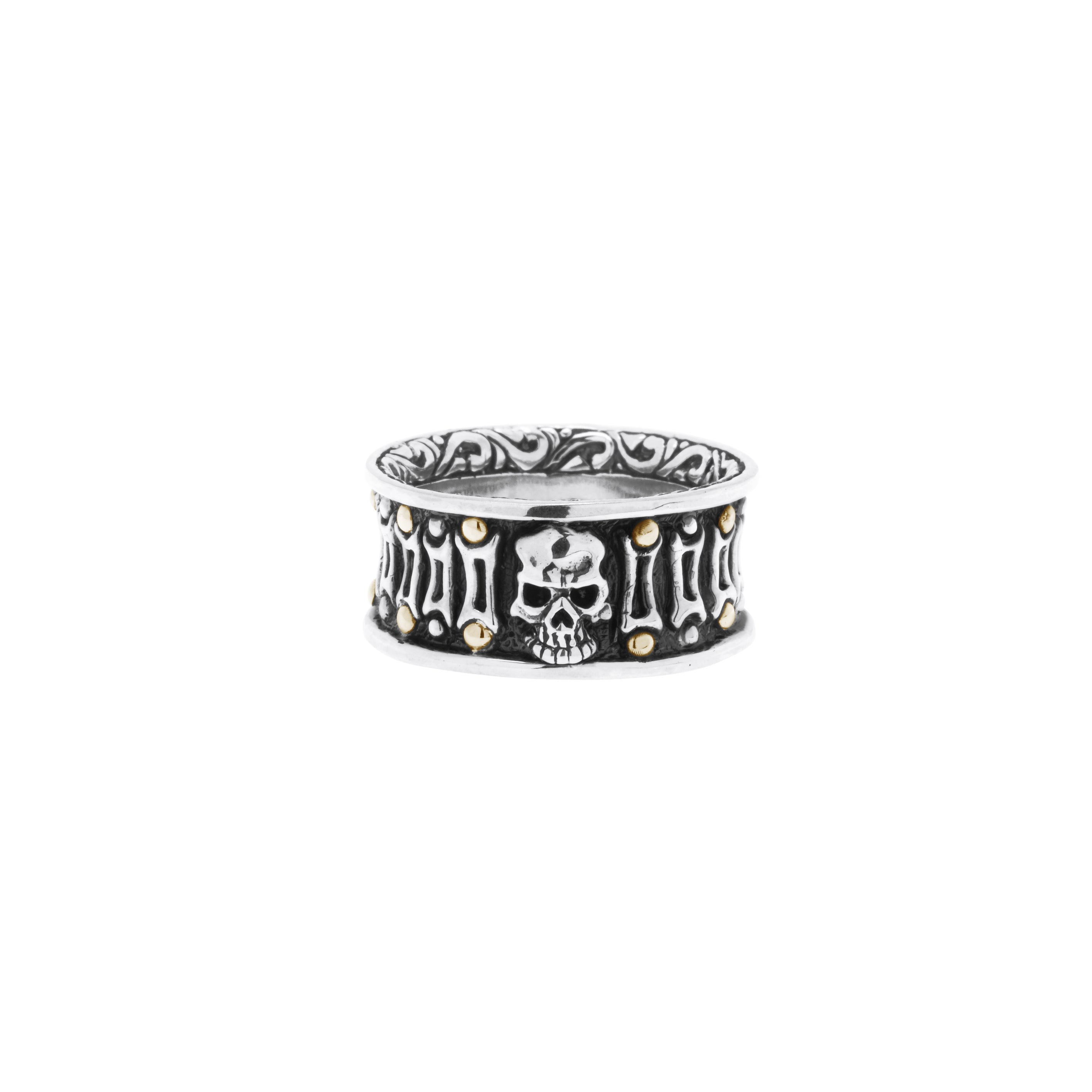 18K Gold & Sterling Silver Skull Ring 2 - Trunyan Collection