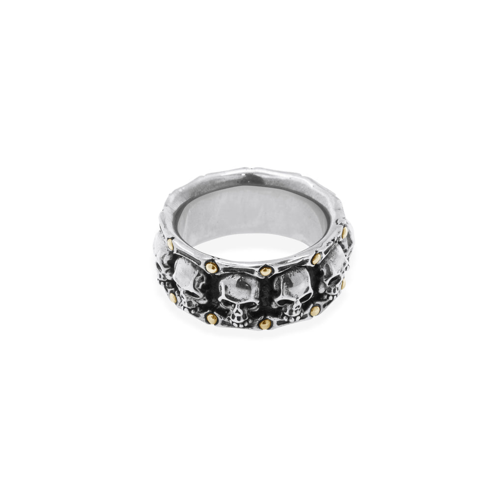 18K Gold & Sterling Silver Skull Ring - Trunyan Collection