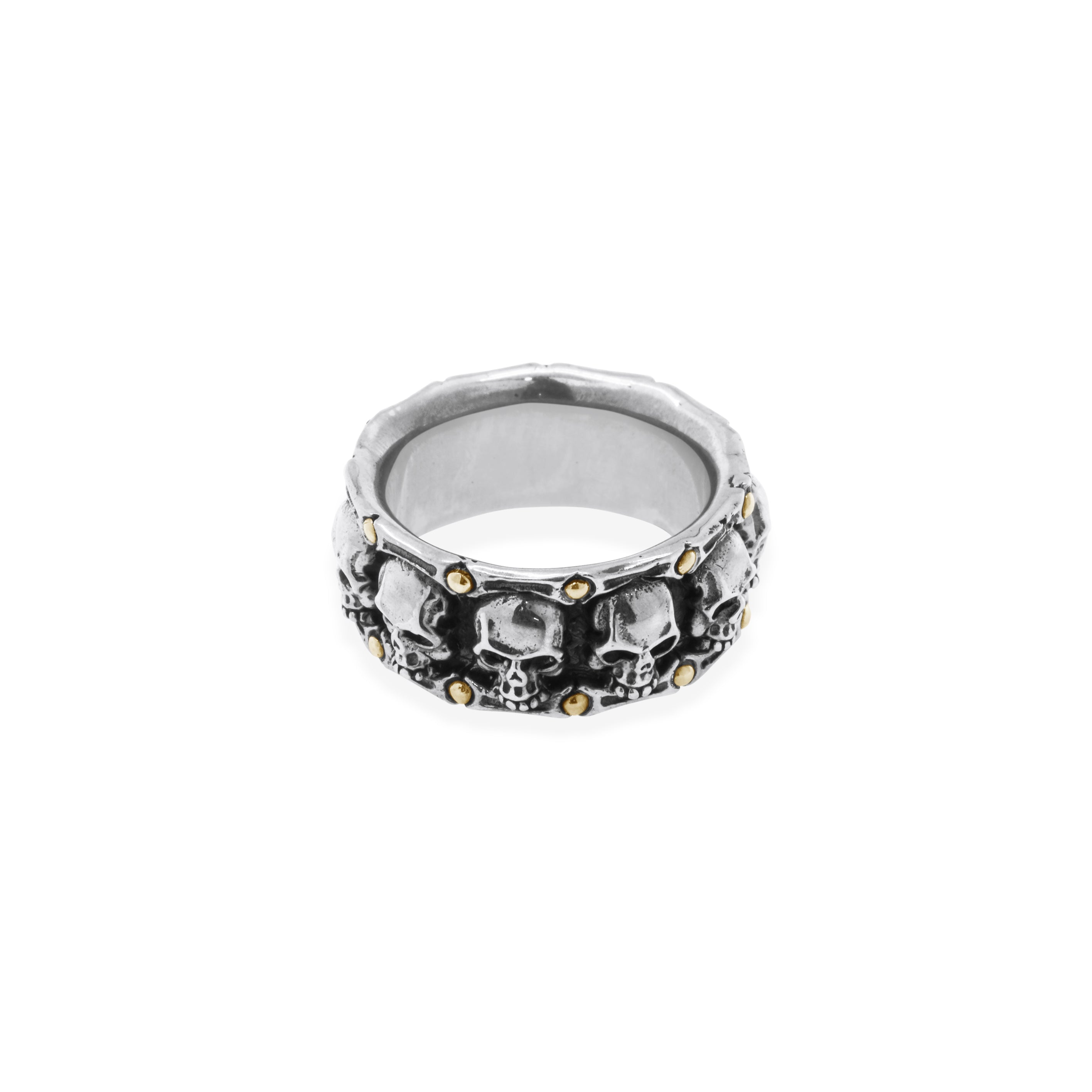 18K Gold & Sterling Silver Skull Ring - Trunyan Collection