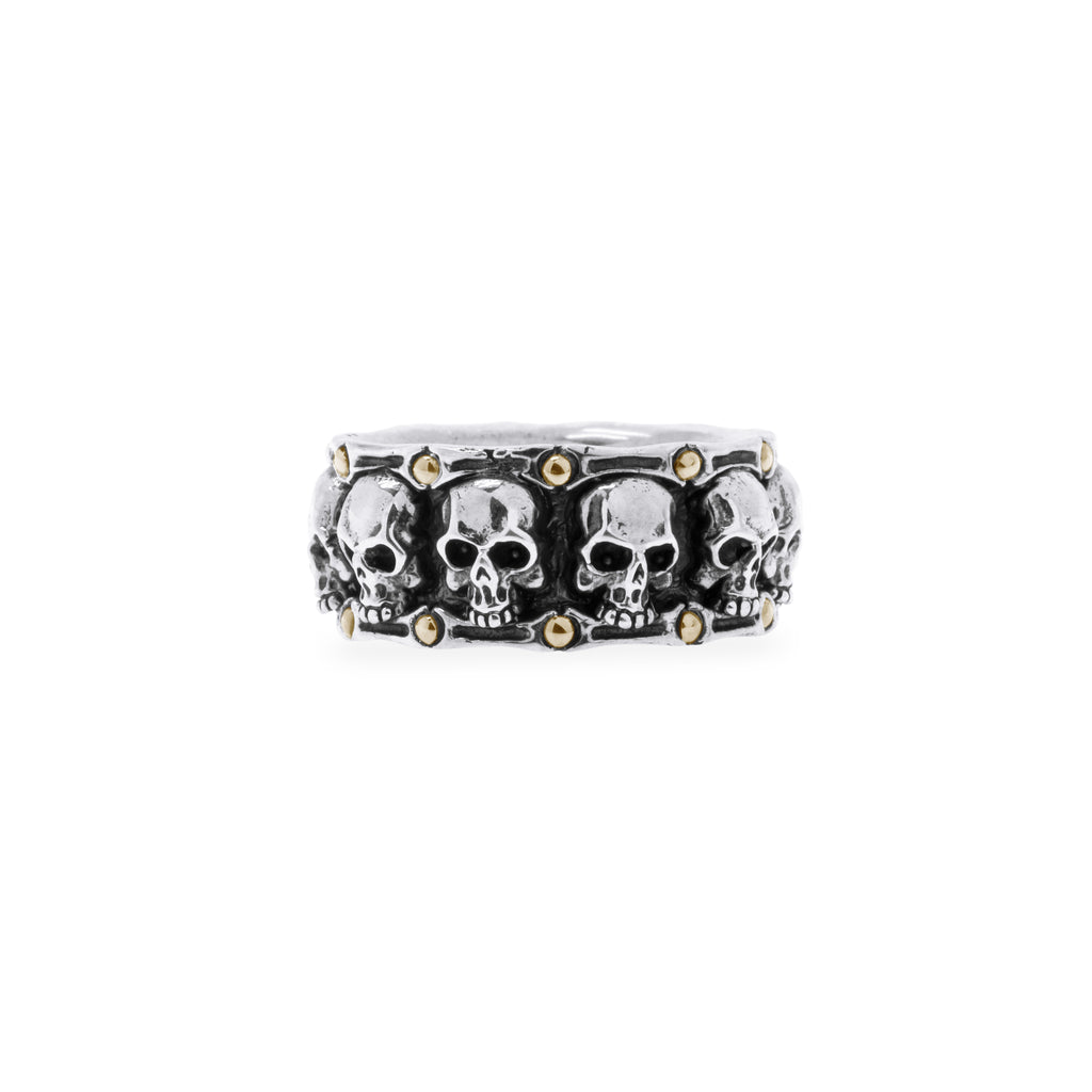 18K Gold & Sterling Silver Skull Ring - Trunyan Collection
