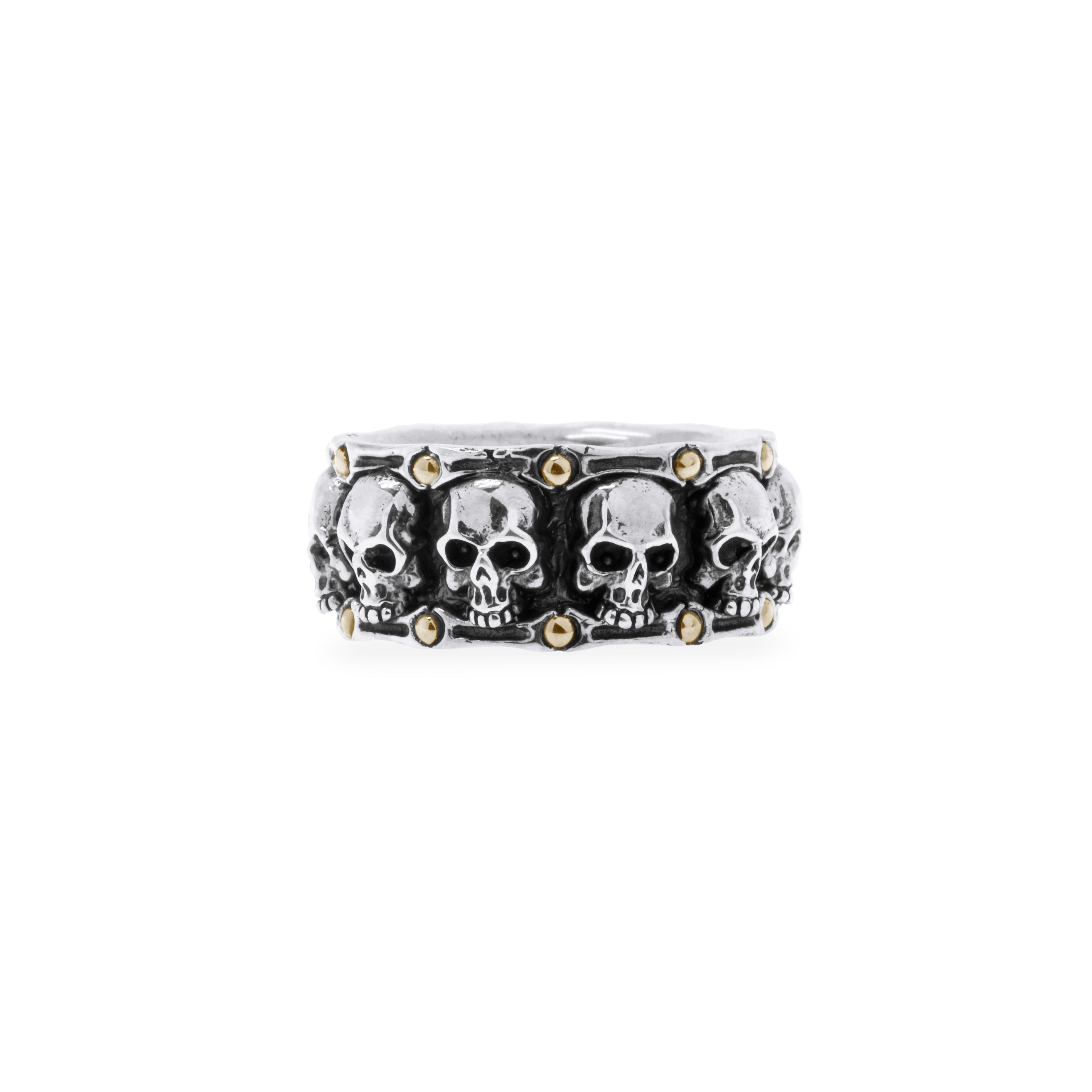 18K Gold & Sterling Silver Skull Ring - Trunyan Collection