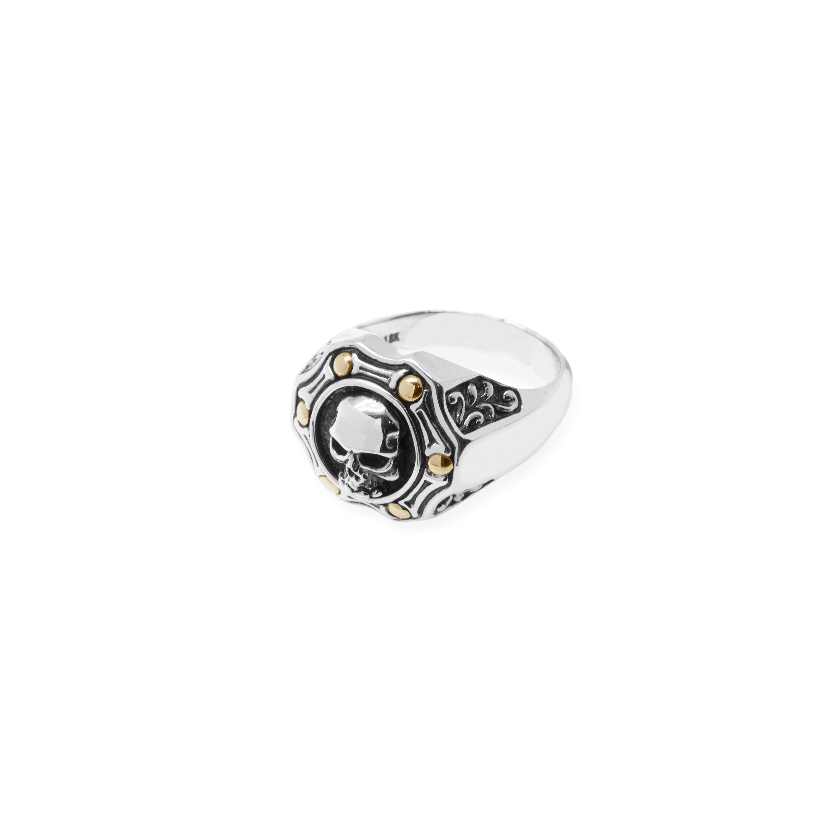 18K Gold & Sterling Silver Skull Ring 3 - Trunyan Collection