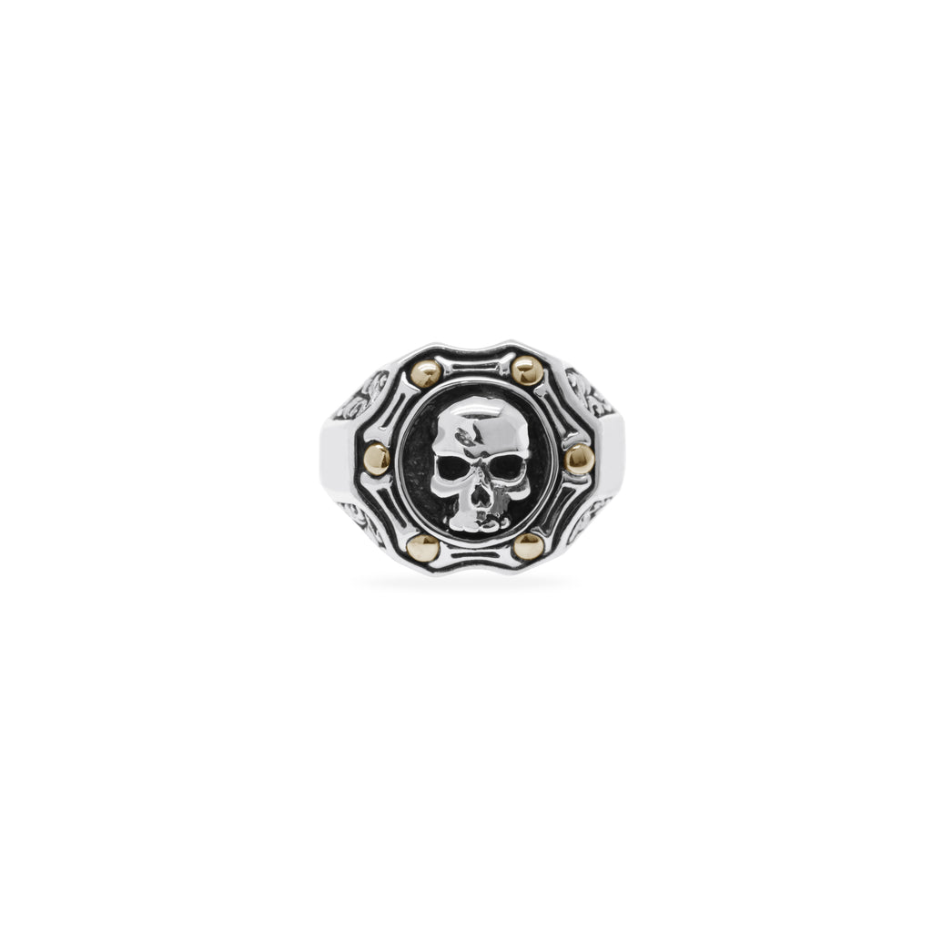 18K Gold & Sterling Silver Skull Ring 3 - Trunyan Collection