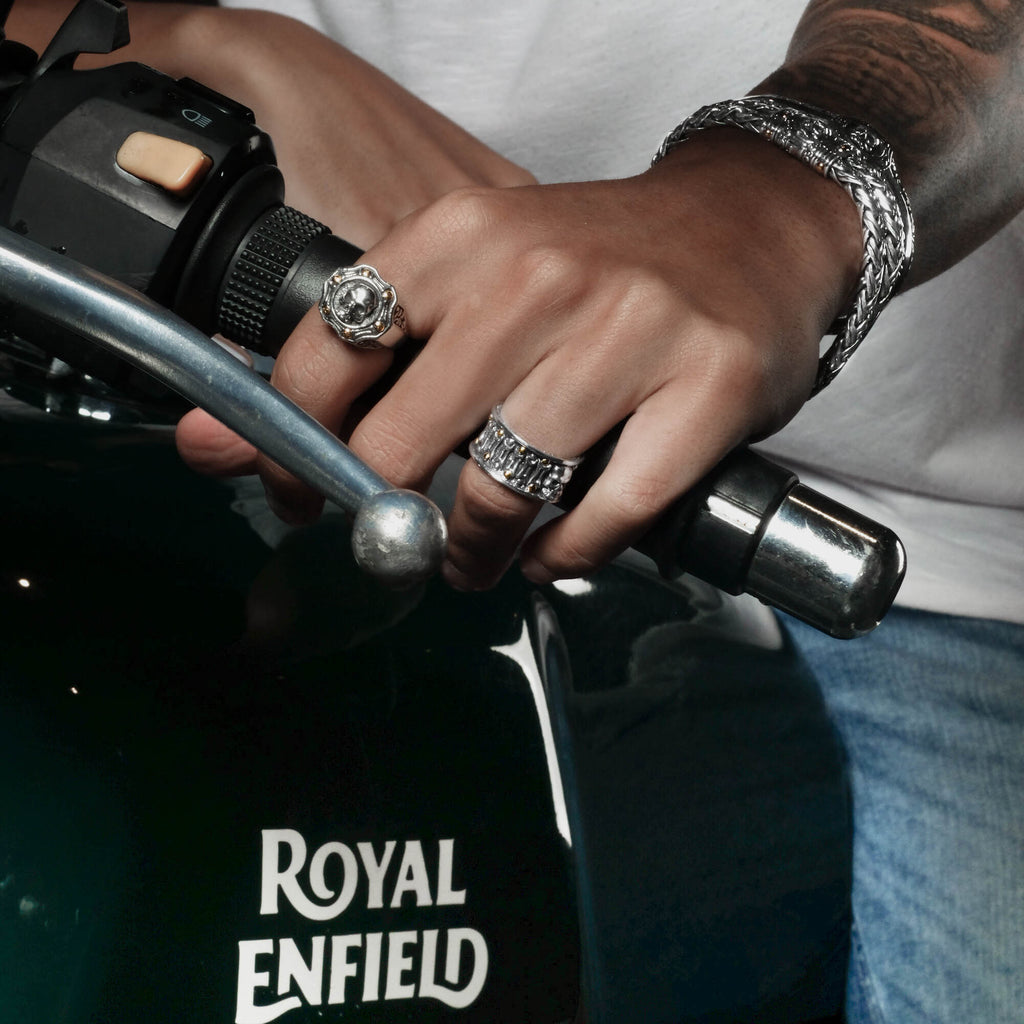 18K Gold & Sterling Silver Skull Ring 3 - Trunyan Collection