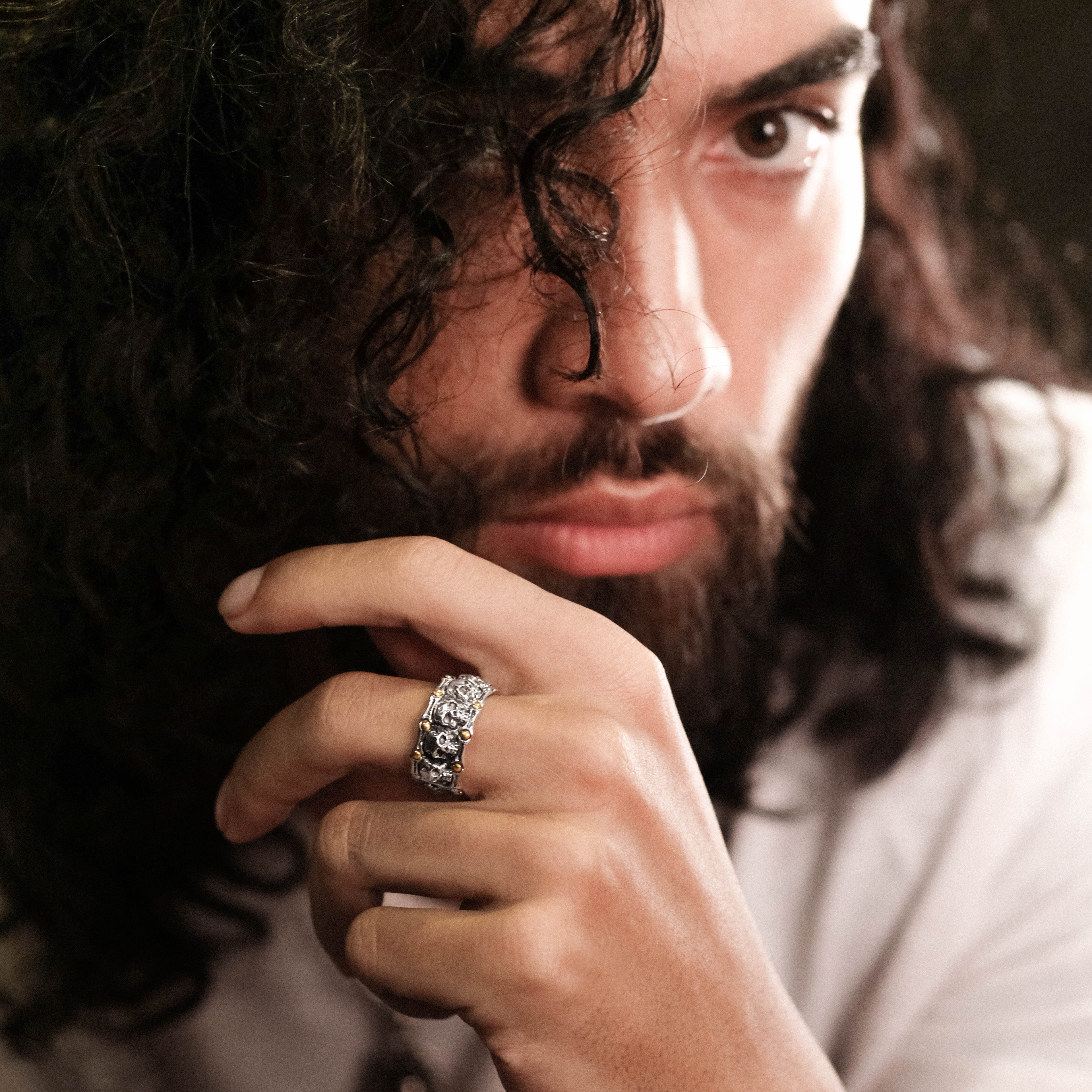 18K Gold & Sterling Silver Skull Ring - Trunyan Collection